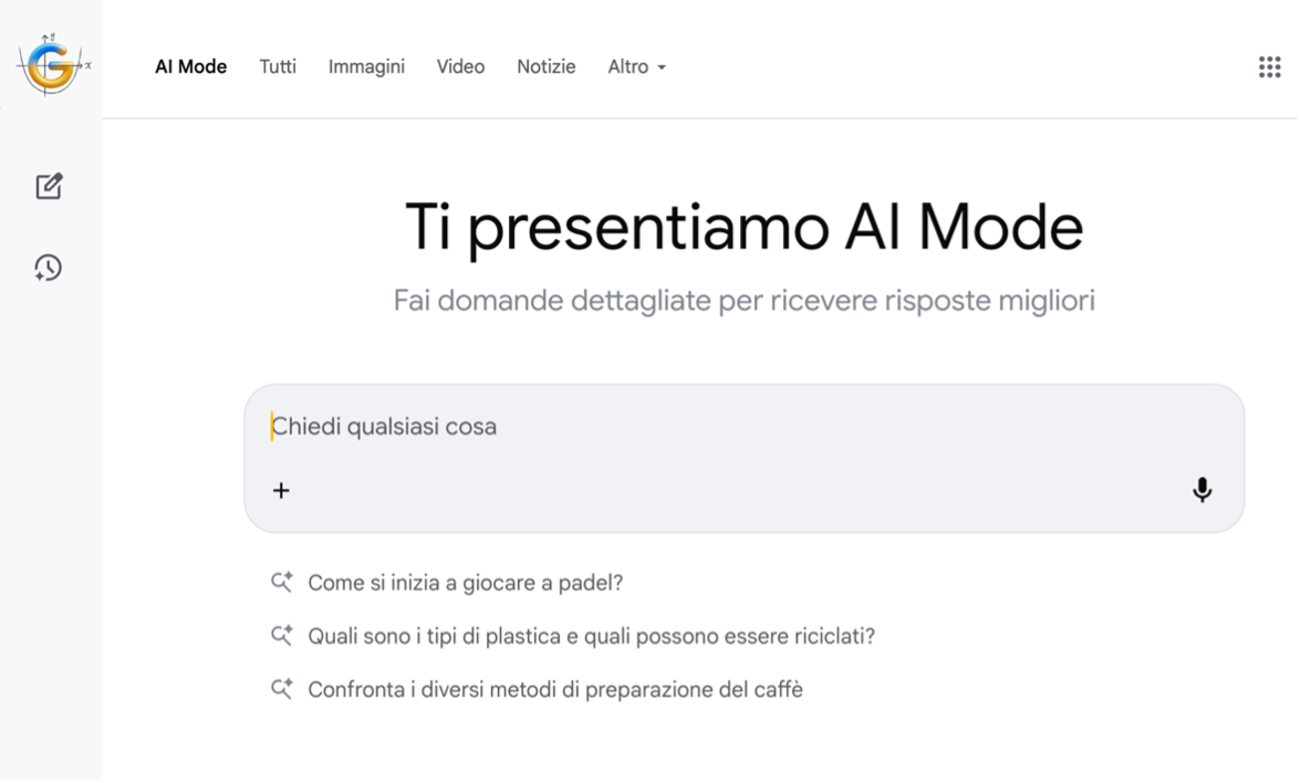 Figura 1 - Schermata di AI MODE